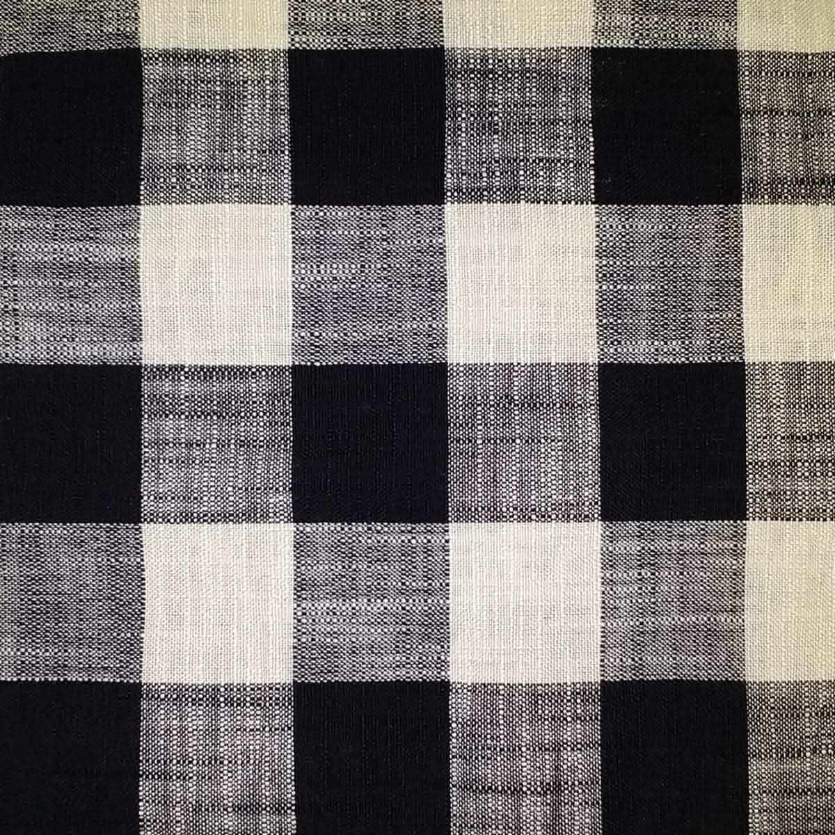 Barnett Home Decor Buffalo Plaid Black and White fabric swatches