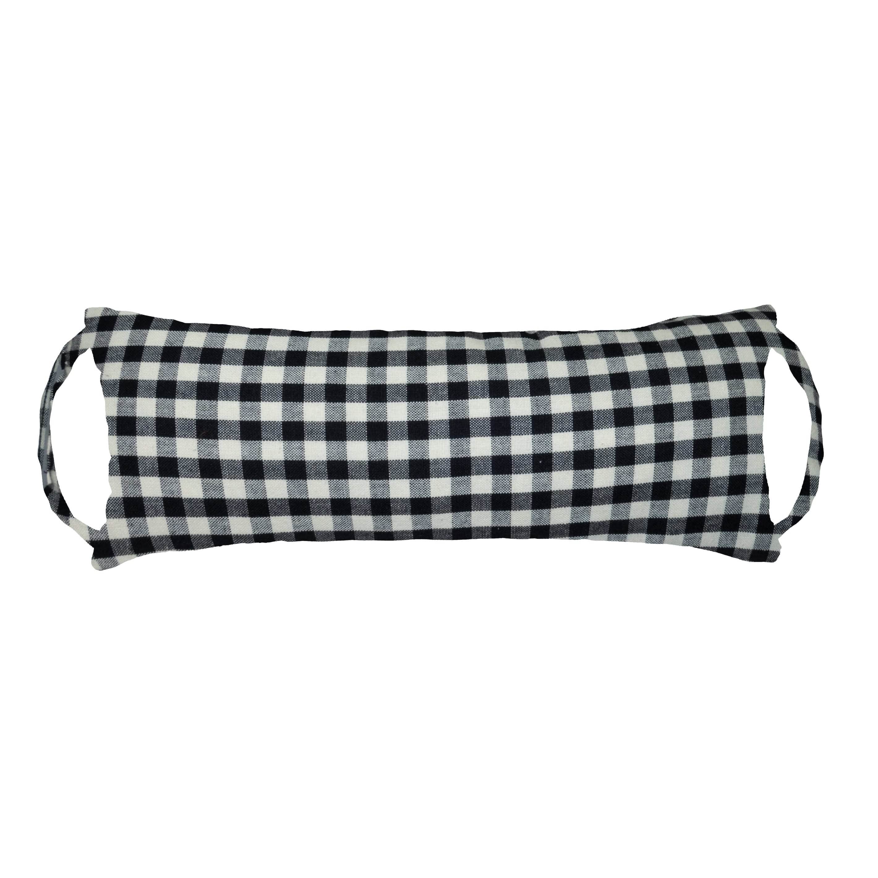 Farmhouse Check Black and White Travel Pillow | Barnett Home Decor | Rocker Extender