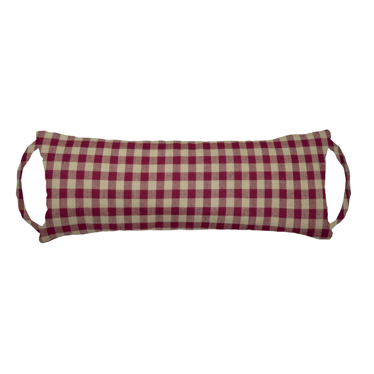 Farmhouse Check Dark Red & Tan | Travel Pillow | Barnett Home Decor