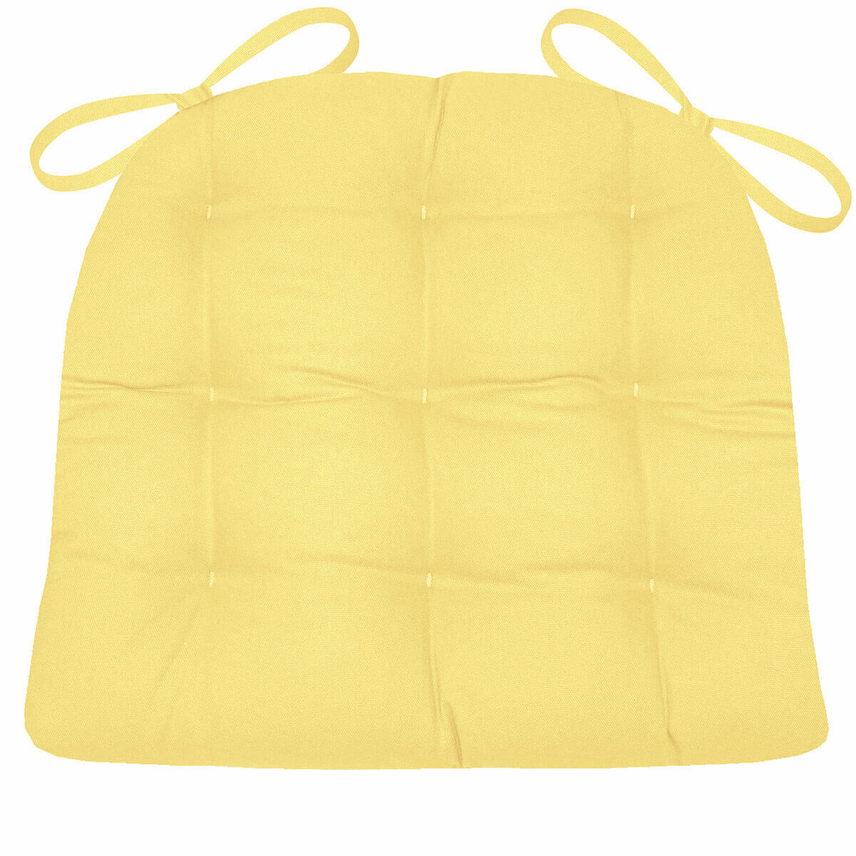 Cotton Duck Yellow Solid Color Dining Chair Pads - Latex Foam Fill