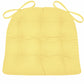 Cotton Duck Yellow Solid Color Dining Chair Pads  - Latex Foam Fill - Reversible