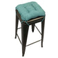 Micro-suede Turquoise Square Industrial Bar Stool Cushion - Latex Foam Fill - Barnett Home Decor - Aqua - Sea Green
