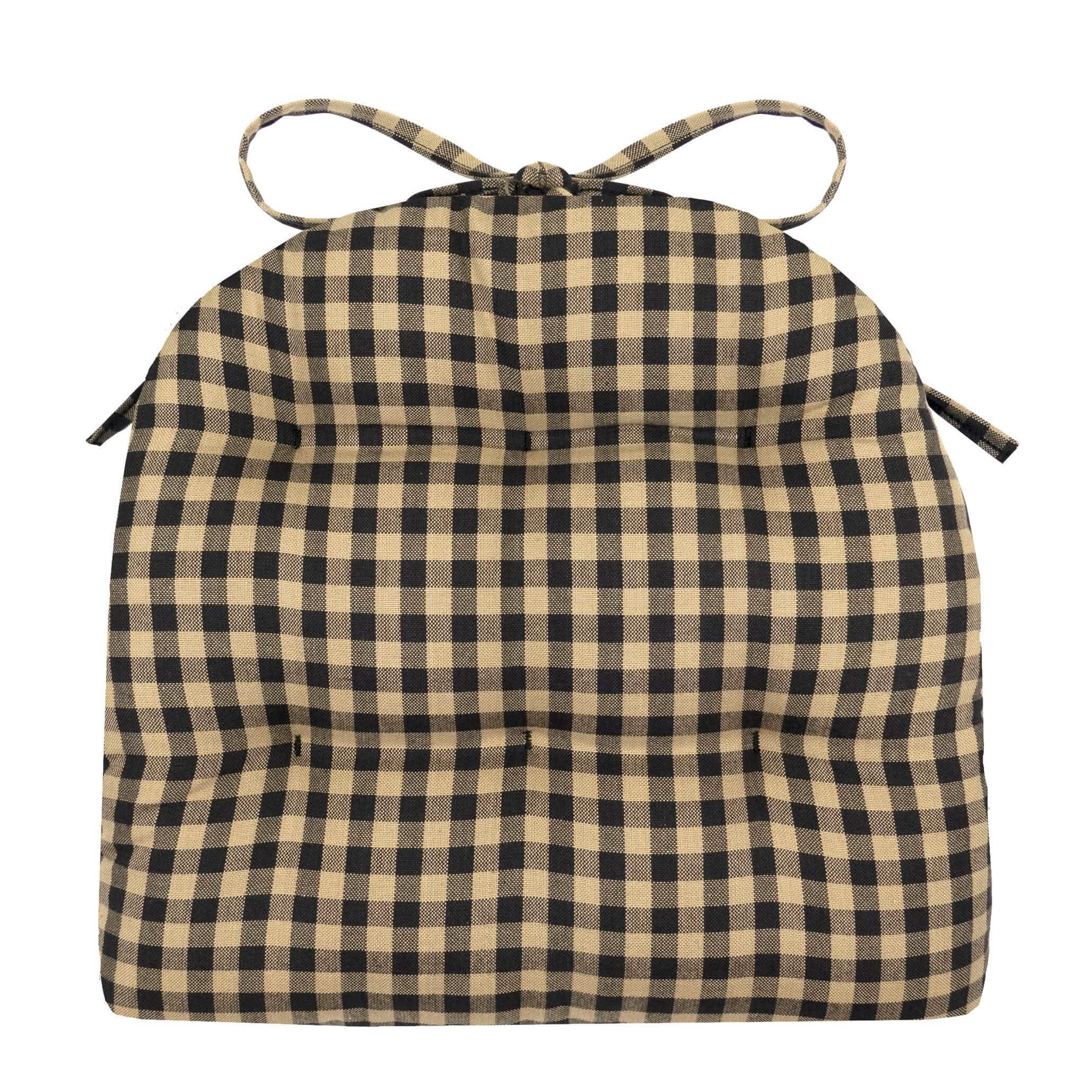 Checkers Black & Tan Industrial Chair Pad - Barnett Home Decor - Black & Tan