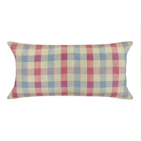 Silky Plaid Winterberry Decorative Lumbar Pillow - 12 x 24 or 12 x 40 Rectangle Bolster