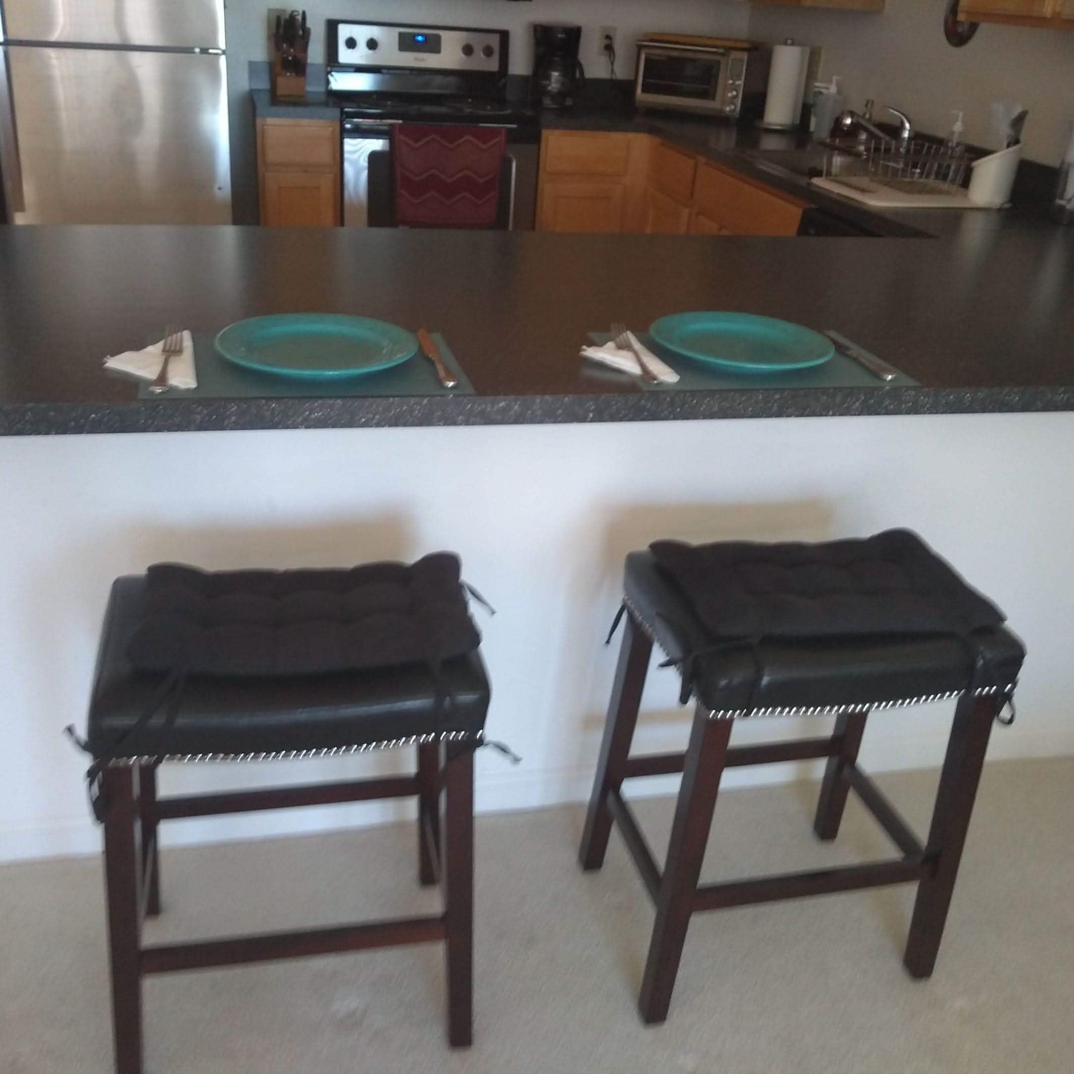 Soft black Long Stool Cushion Pads