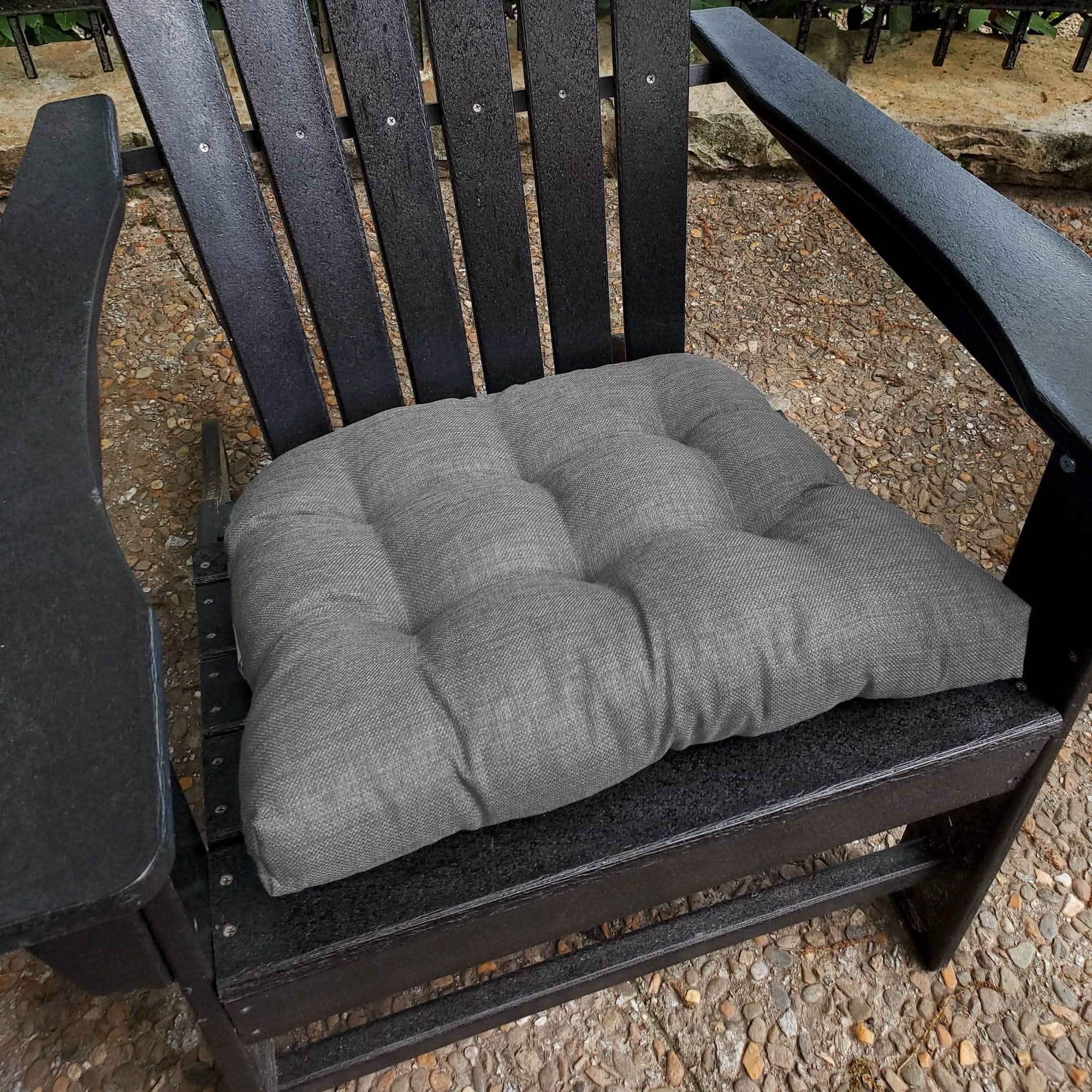 Rave Grey Patio Chair Cushions - Wicker Chair Cushions - Adirondack Chair Cushions