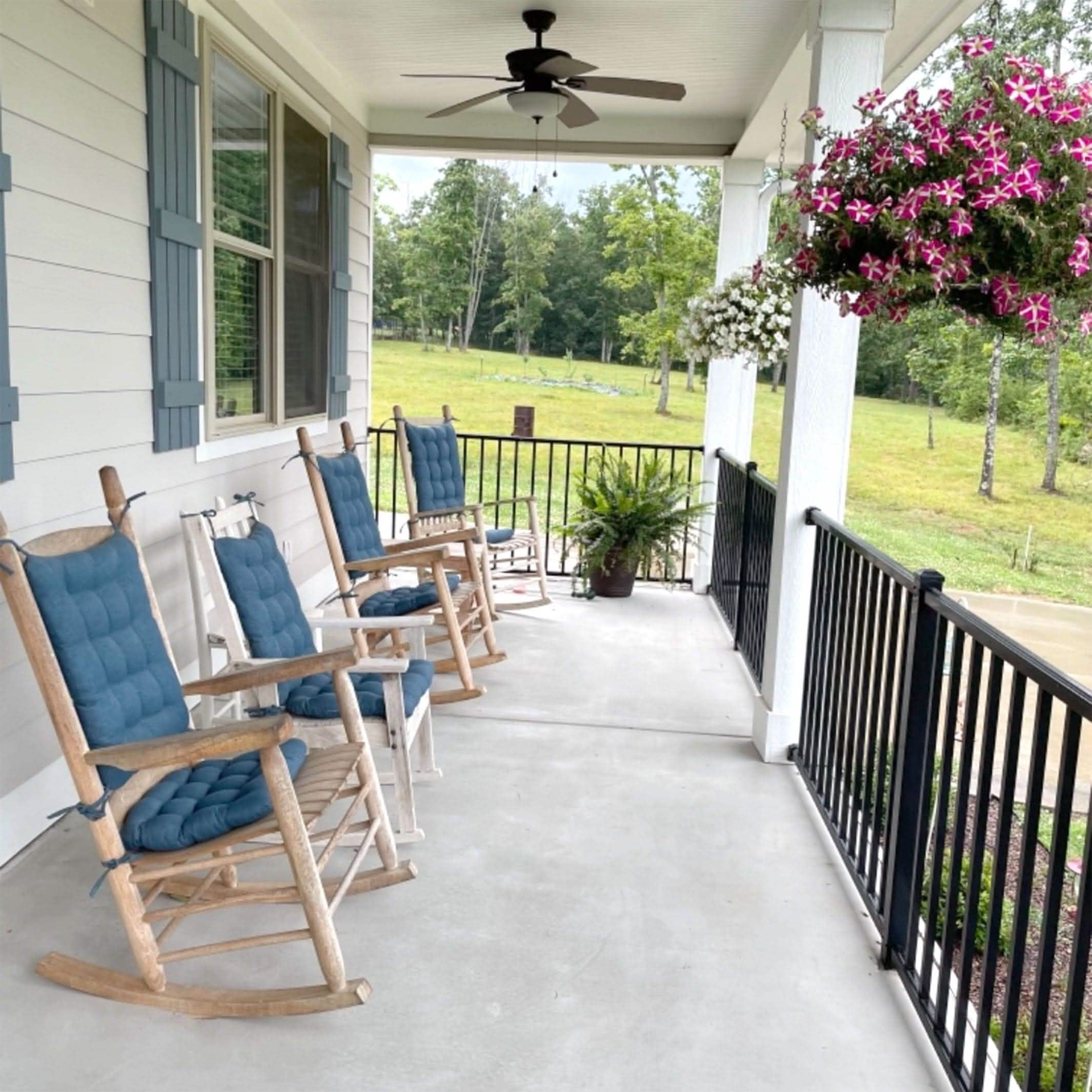 Light Blue Rocking Chair Cushion Pads