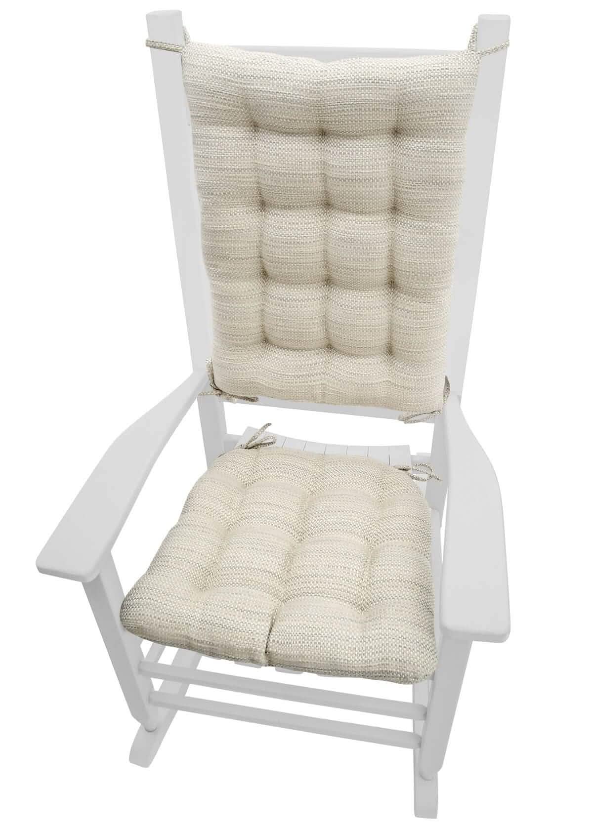 Brisbane Mist Grey Rocking Chair Cushions - Latex Foam Fill - Reversible