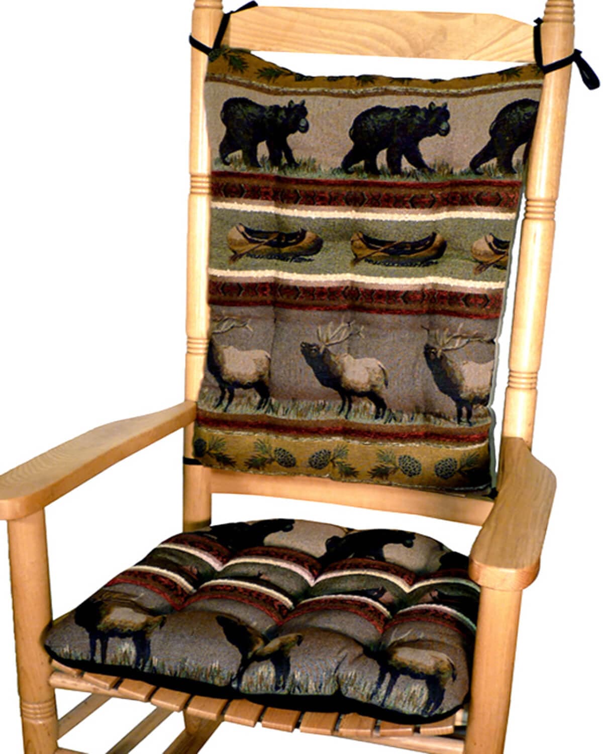 Woodlands Northwoods Rocking Chair Cushion Set - Bear