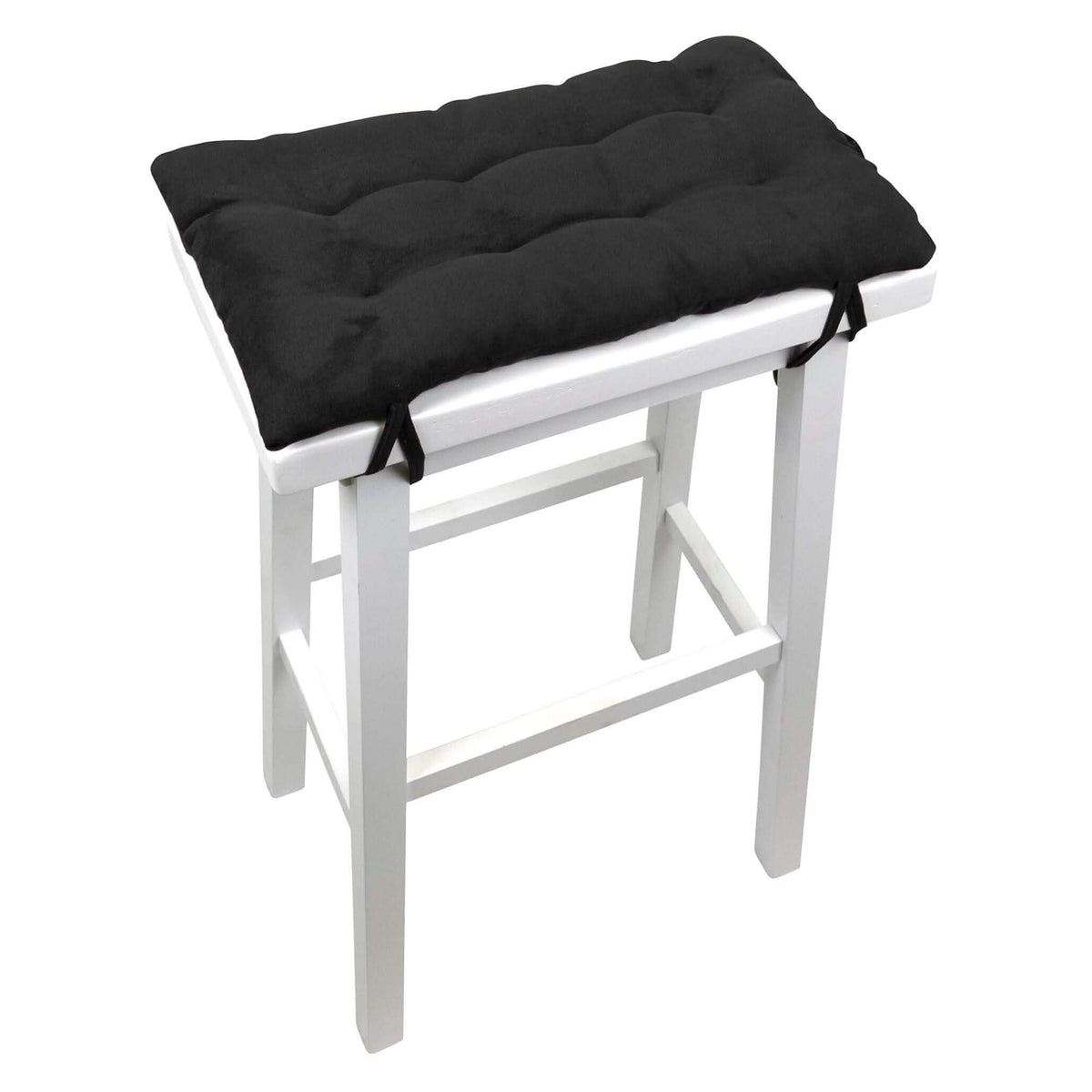 Micro-Suede Black Saddle Stool Cushions - Barnett Home Decor - Gaucho Stool - Satori Cushions