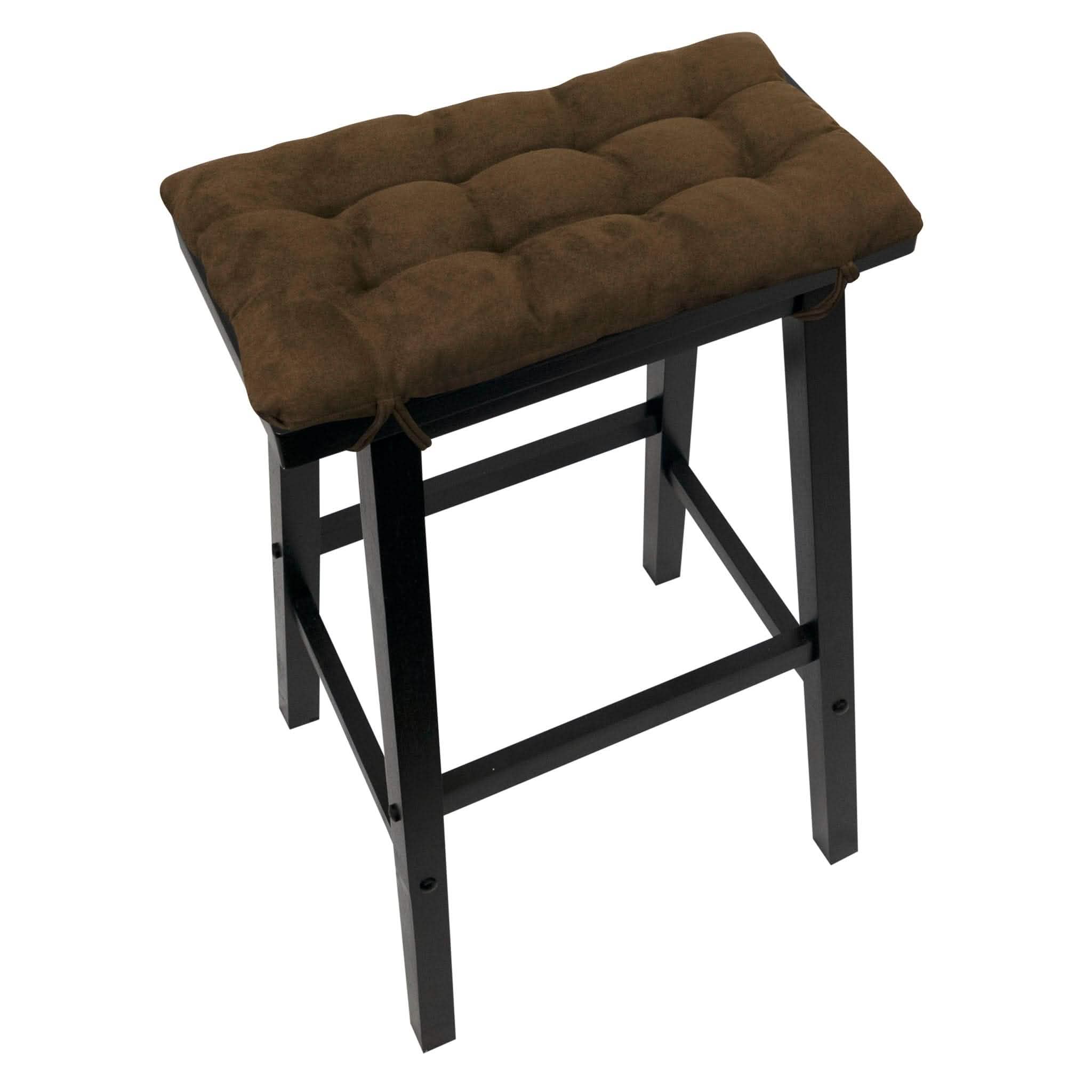 Micro-Suede Coffee Bean Brown Saddle Stool Cushions - Barnett Home Decor - Gaucho Stool - Satori Cushions