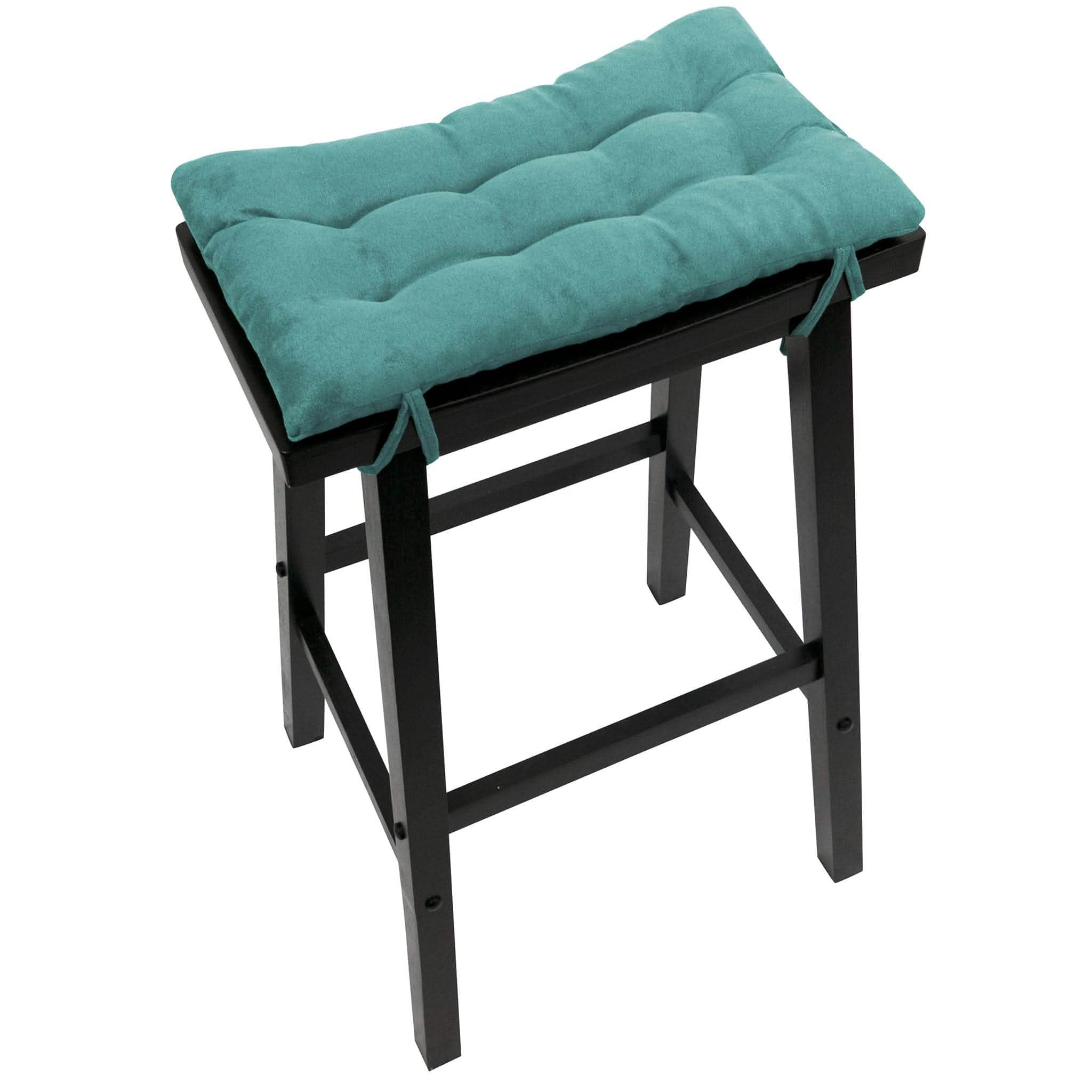 Micro-Suede Turquoise Saddle Stool Cushions - Barnett Home Decor - Gaucho Stool - Satori Cushions