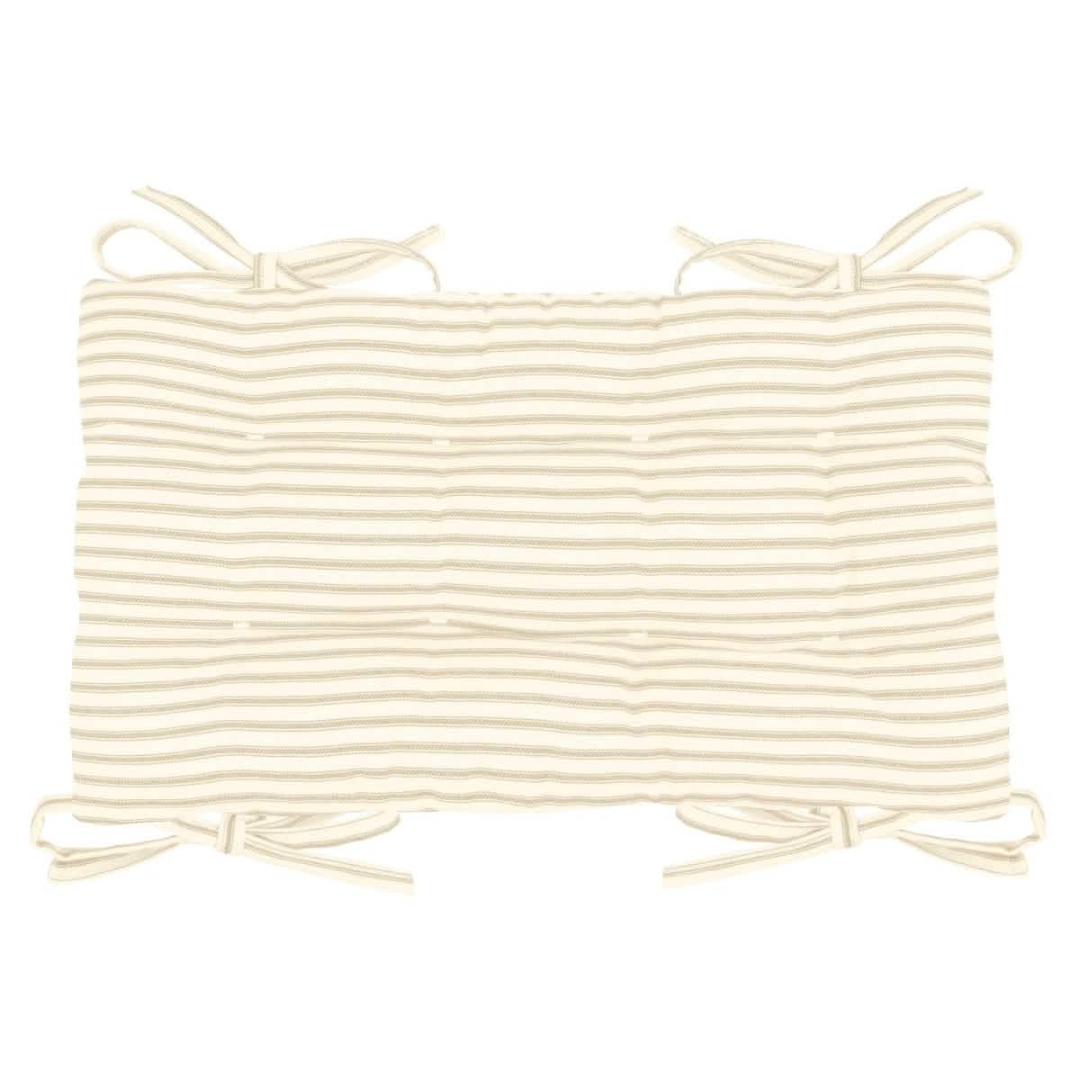 Ticking Stripe Natural Saddle Stool Cushions - Barnett Home Decor - Gaucho Stool - Satori Cushions