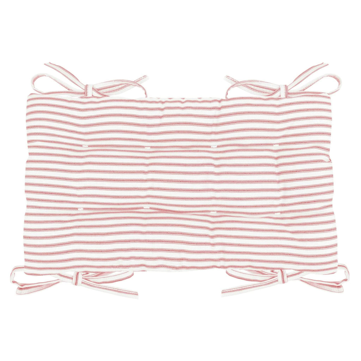 Ticking Stripe Red Saddle Stool Cushions - Barnett Home Decor - Gaucho Stool - Satori Cushions - Striped - Red & White
