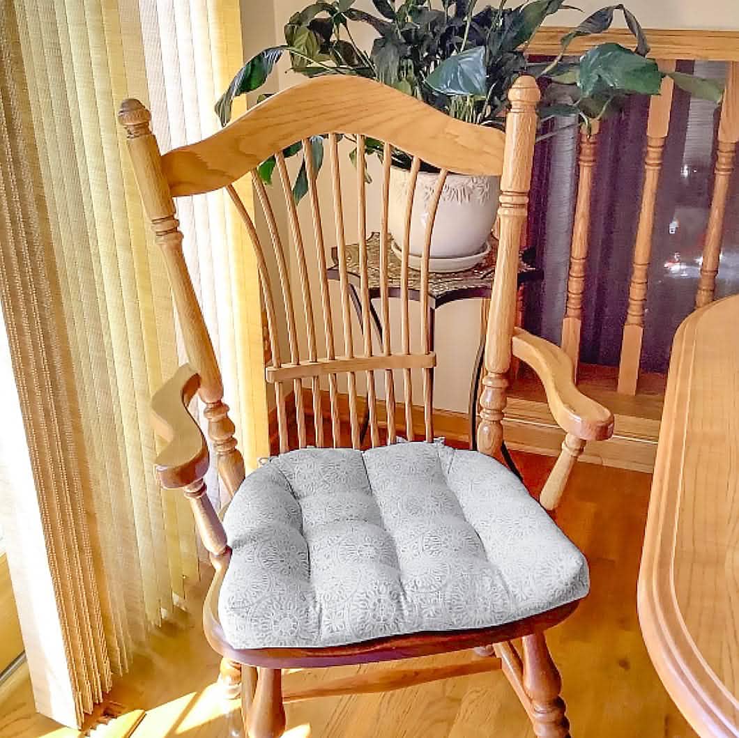 Grey Kitchen Dining Chair Cushion Pads