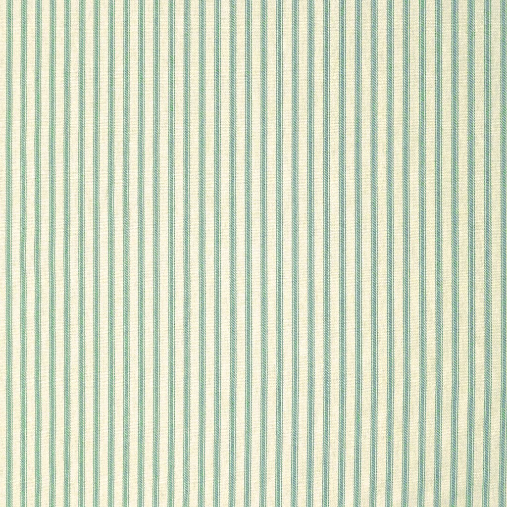 Ticking Stripe Aqua Cafe Valance - Straight Tailored Window Treatment