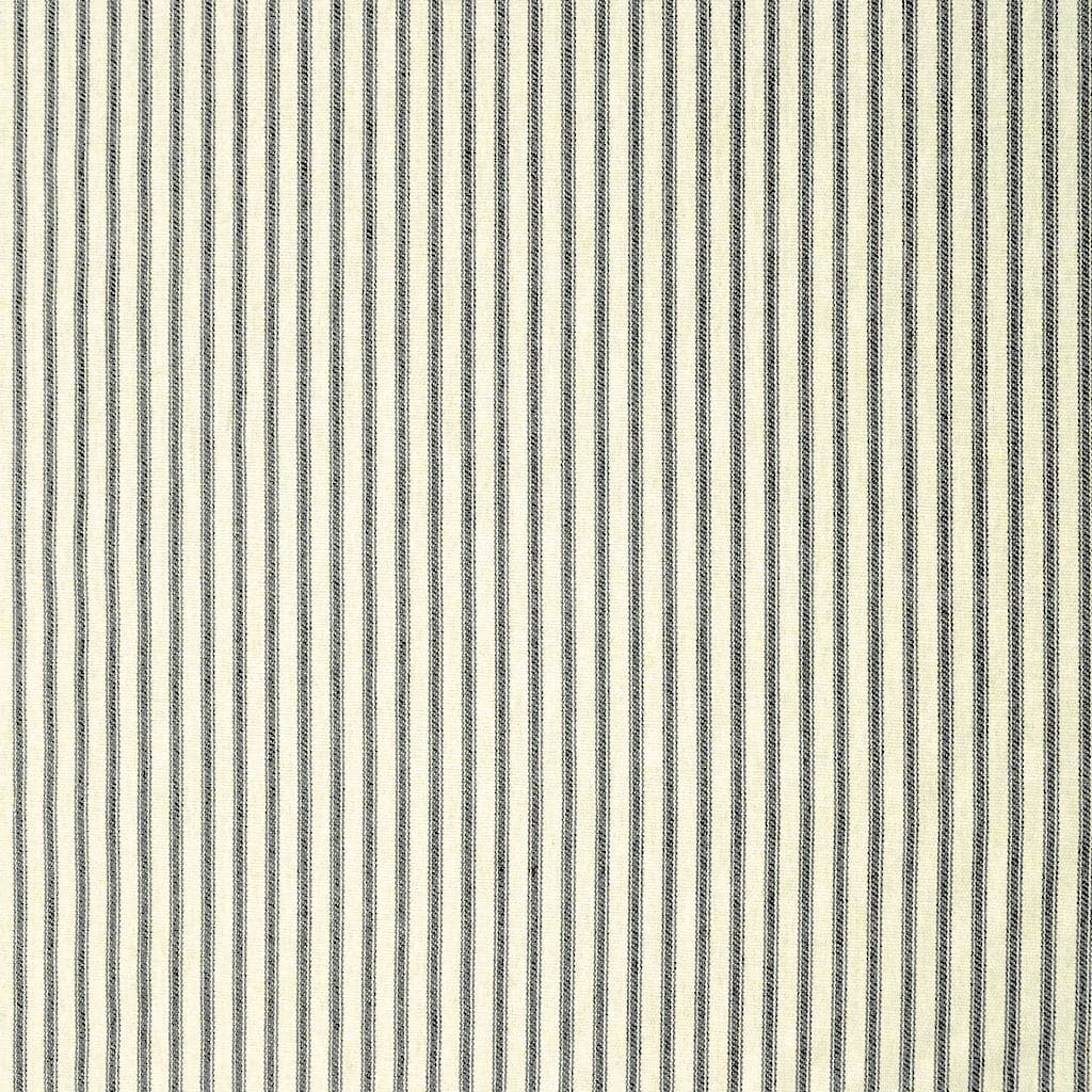 Ticking Stripe Black Cafe Valance - Straight Tailored Window Treatment