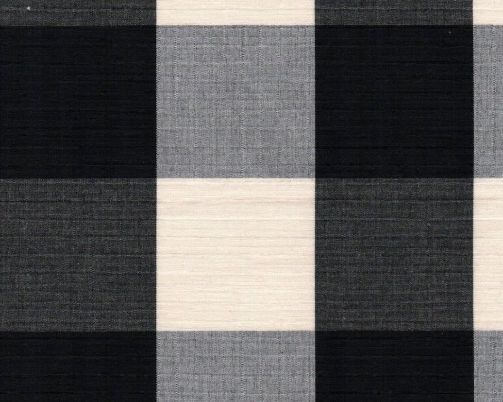 Vignette Black Buffalo Check Plaid Dining Chair Pad - Latex Foam Fill, Reversible