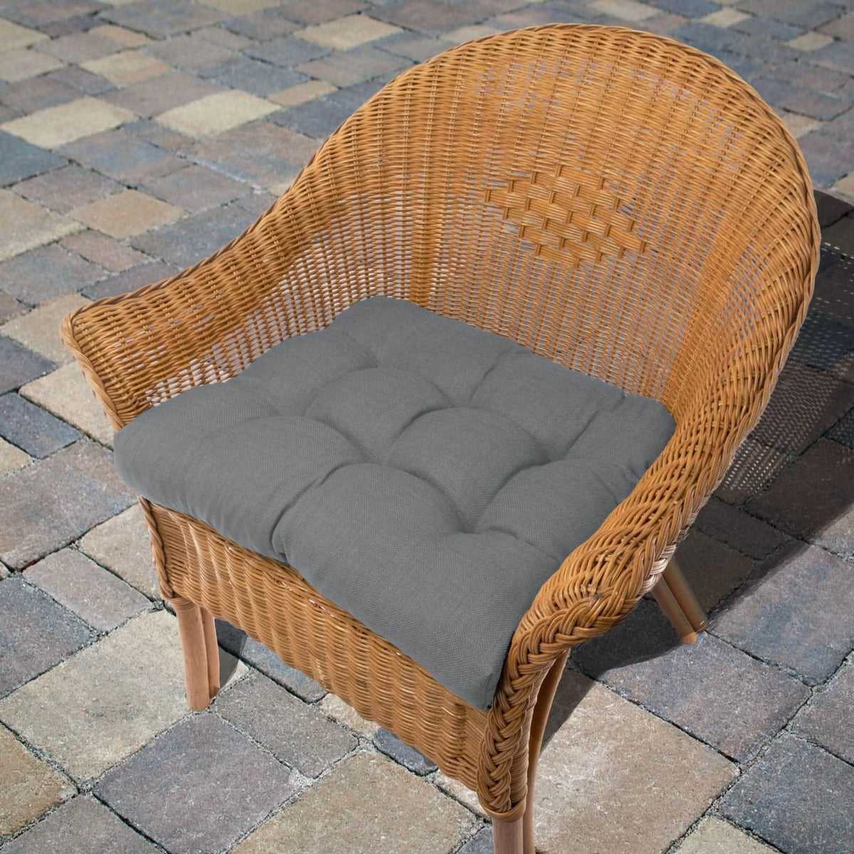 Rave Grey Patio Chair Cushions - Wicker Chair Cushions - Adirondack Chair Cushions | Smoke | Steel