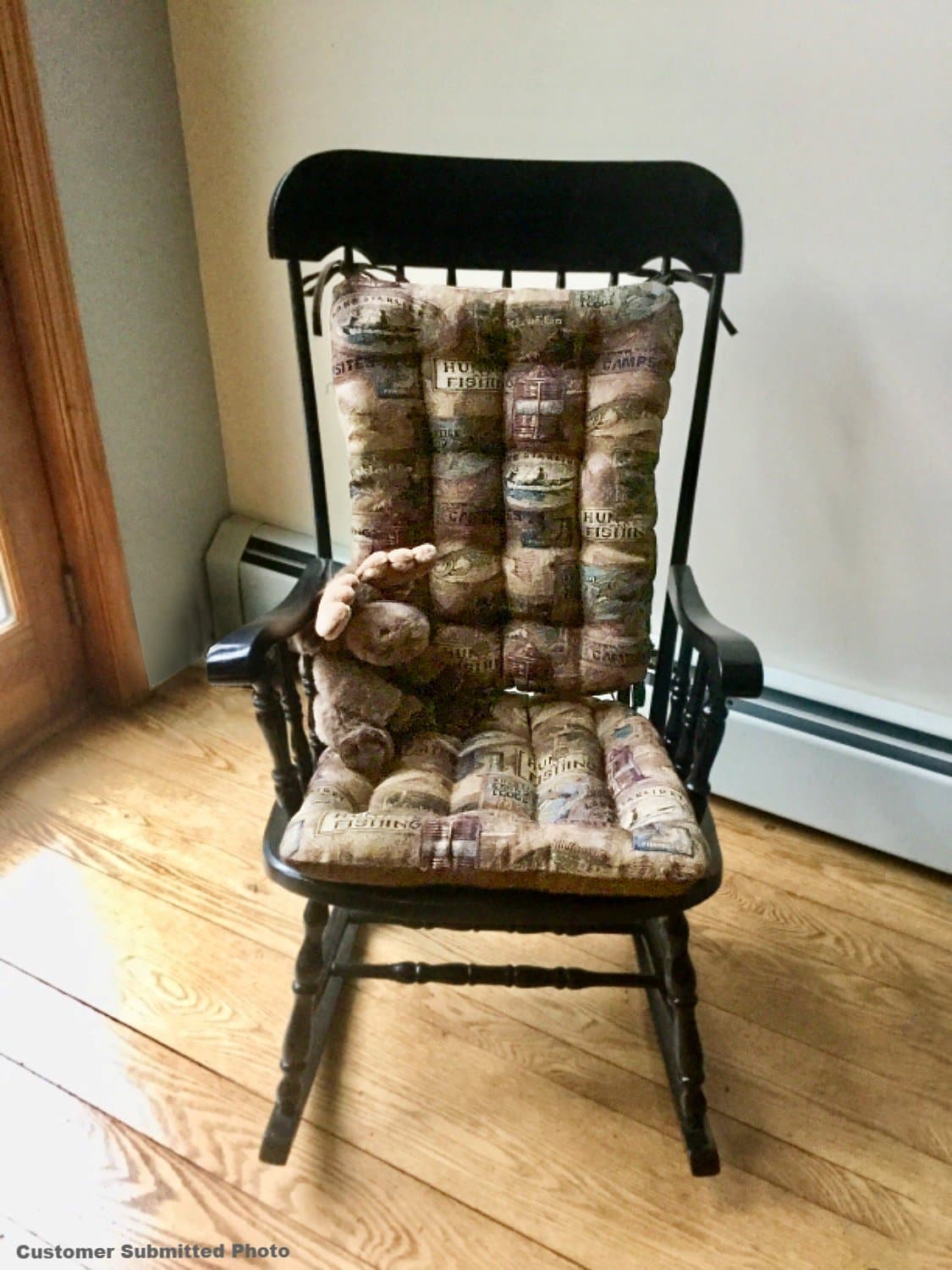 Woodlands Fish Camp Rocking Chair Cushions - Latex Foam Fill - Rustic Lodge