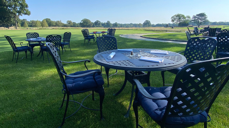 Outdoor dining seat sales cushions