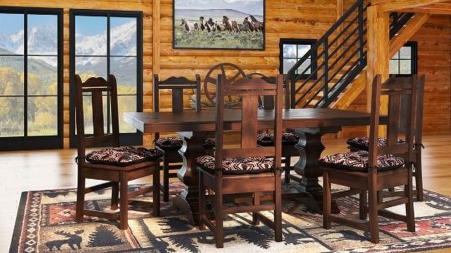 rustic lodge dining chair cushions - log cabin and lake house dining chair pads - barnett home decor