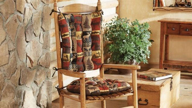 rustic lodge rocking chair cushions barnett home decor