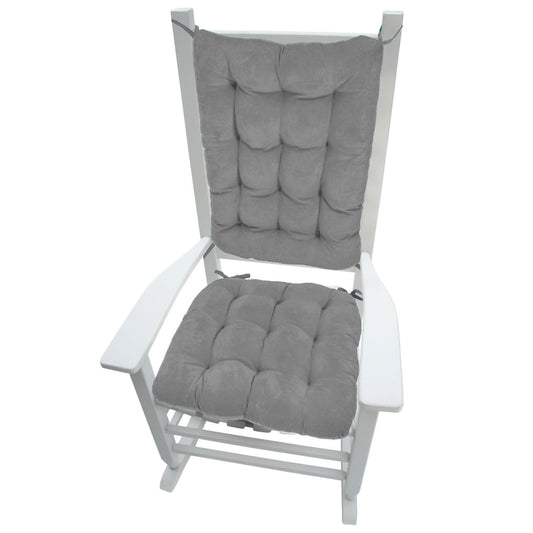 Corduroy Pinwale Silver Grey Rocking Chair Cushions  - Machine Washable
