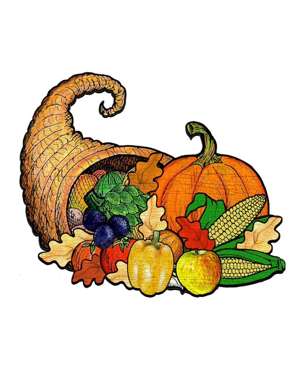 Thanksgiving Cornucopia Door Decor - Fall Pumpkins and Harvest Door Hanger