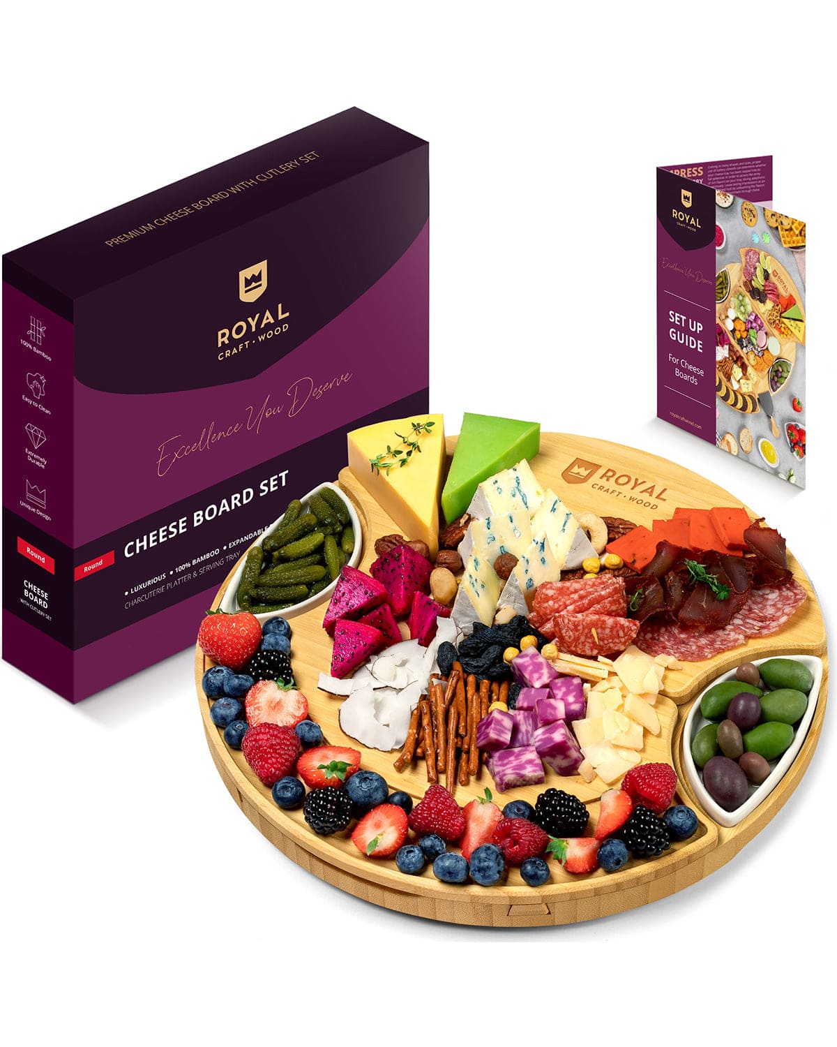 Cheese Board Set, Round - Includes Serving Tools