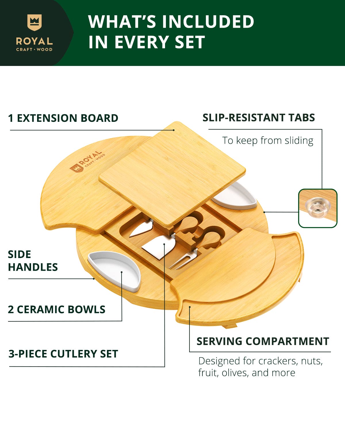 Cheese Board Set, Round - Includes Serving Tools