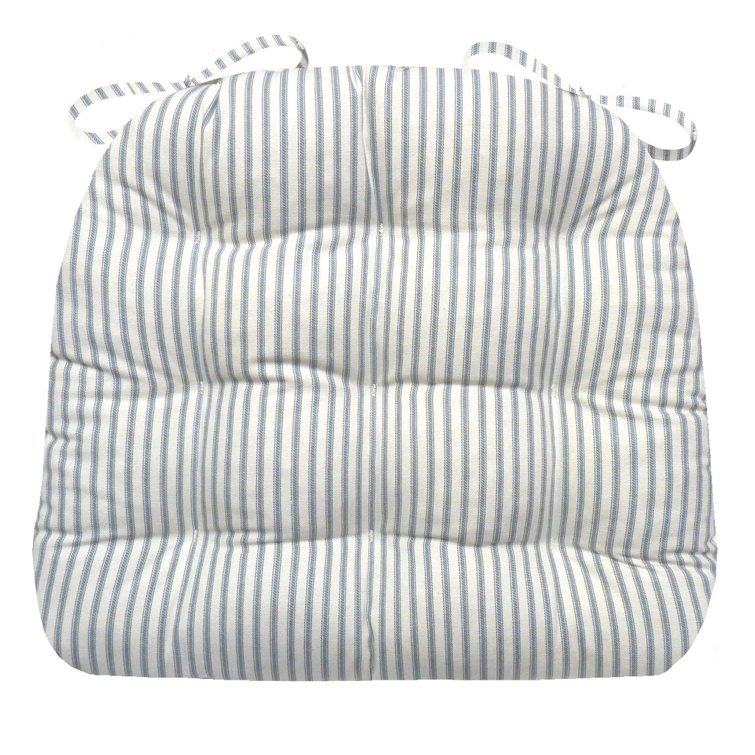 blue stripe chair cushions with light blue ticking stripe on cotton from Vermont