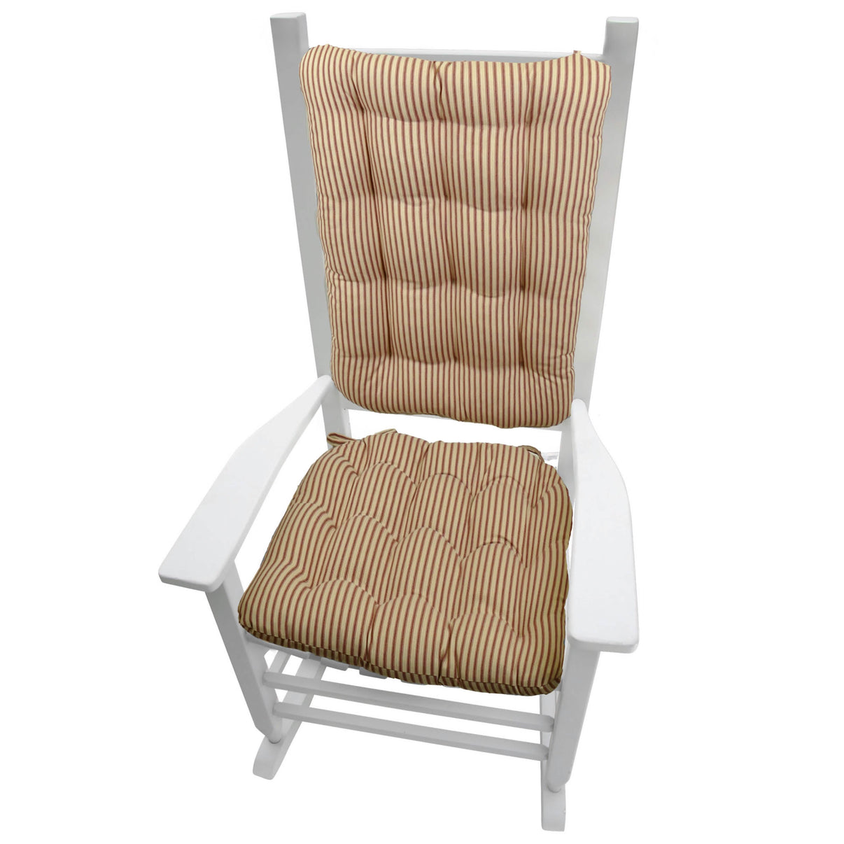 Ticking Stripe Berlin Red Rocking Chair Cushion Set Flash Sale