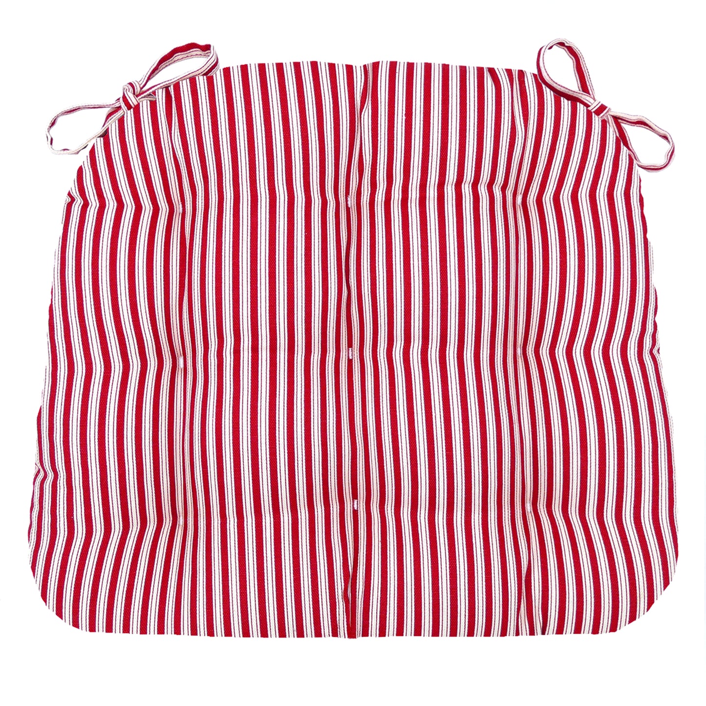 Candy Stripe Red Dining Chair Pads - Latex Foam Fill