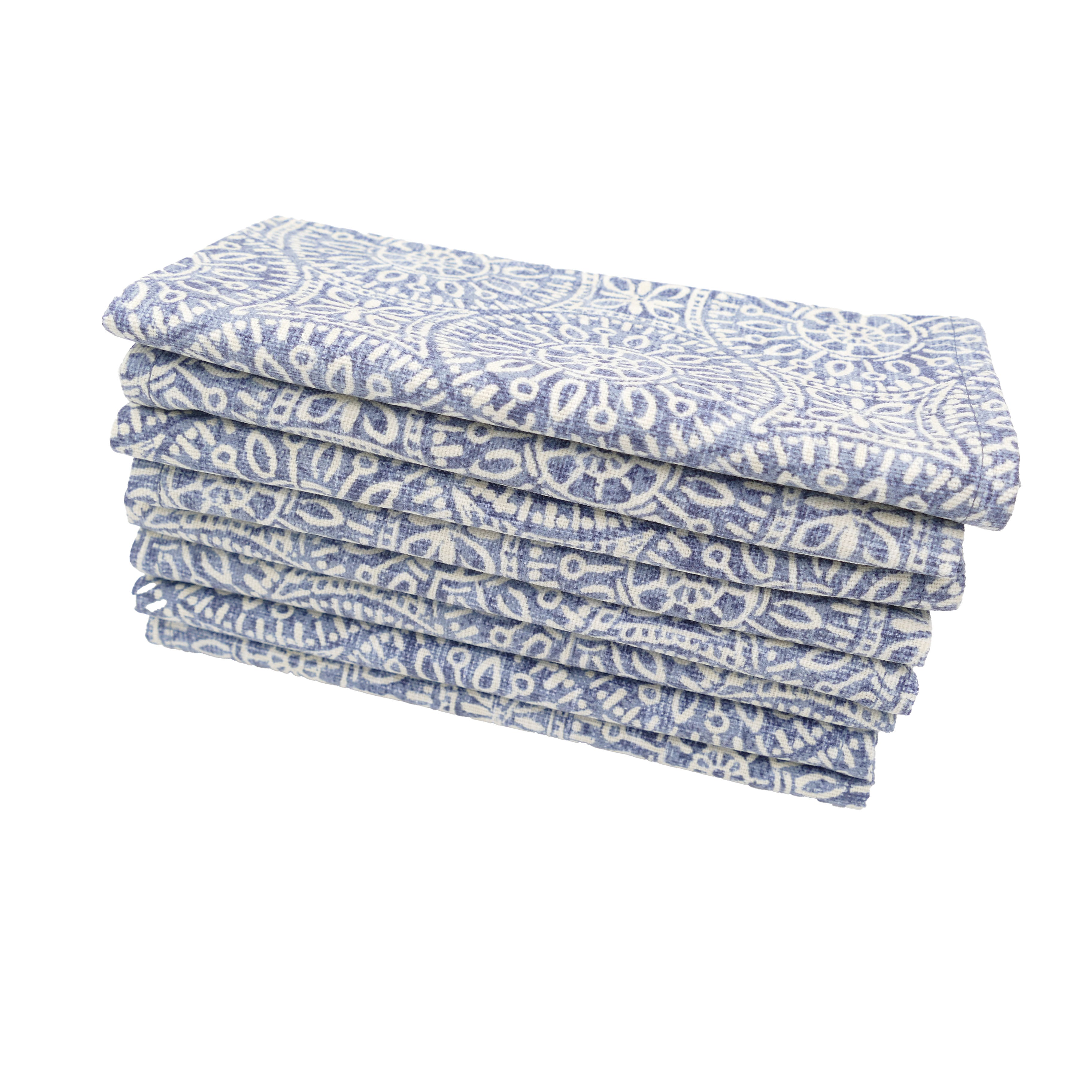 Tibet Blue Napkins Set of 4 or Set of 8