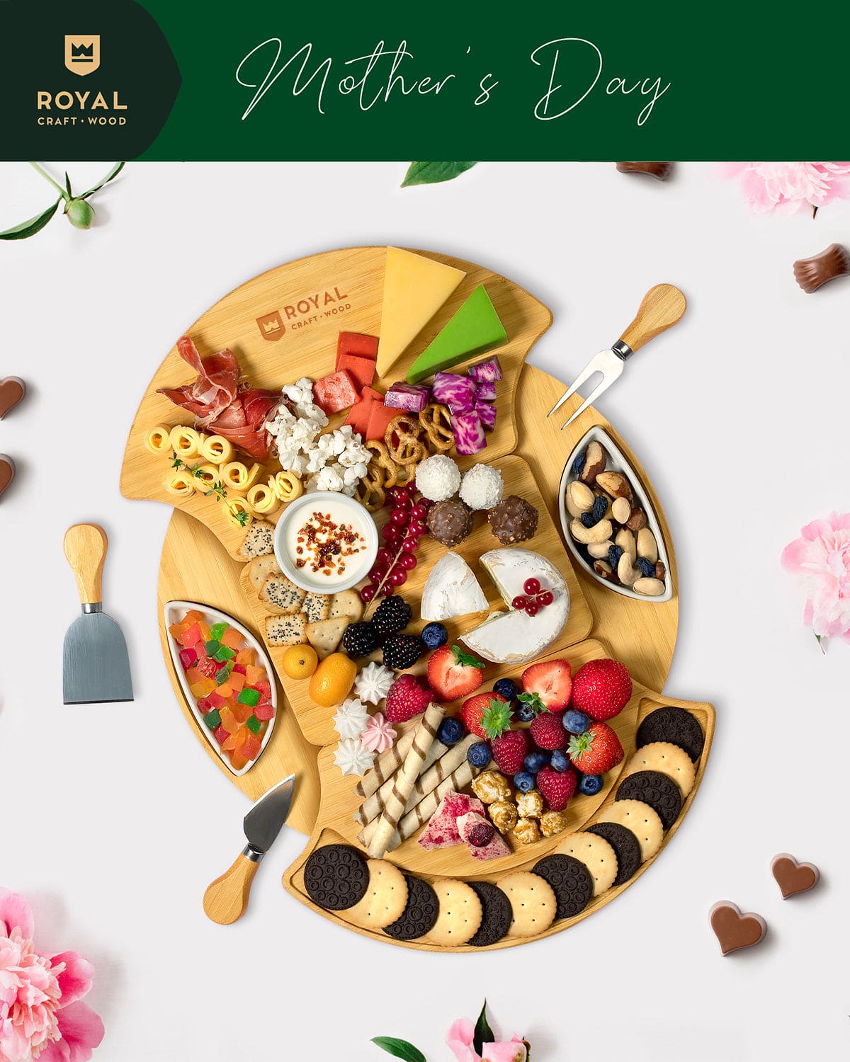 Cheese Board Set, Round - Includes Serving Tools