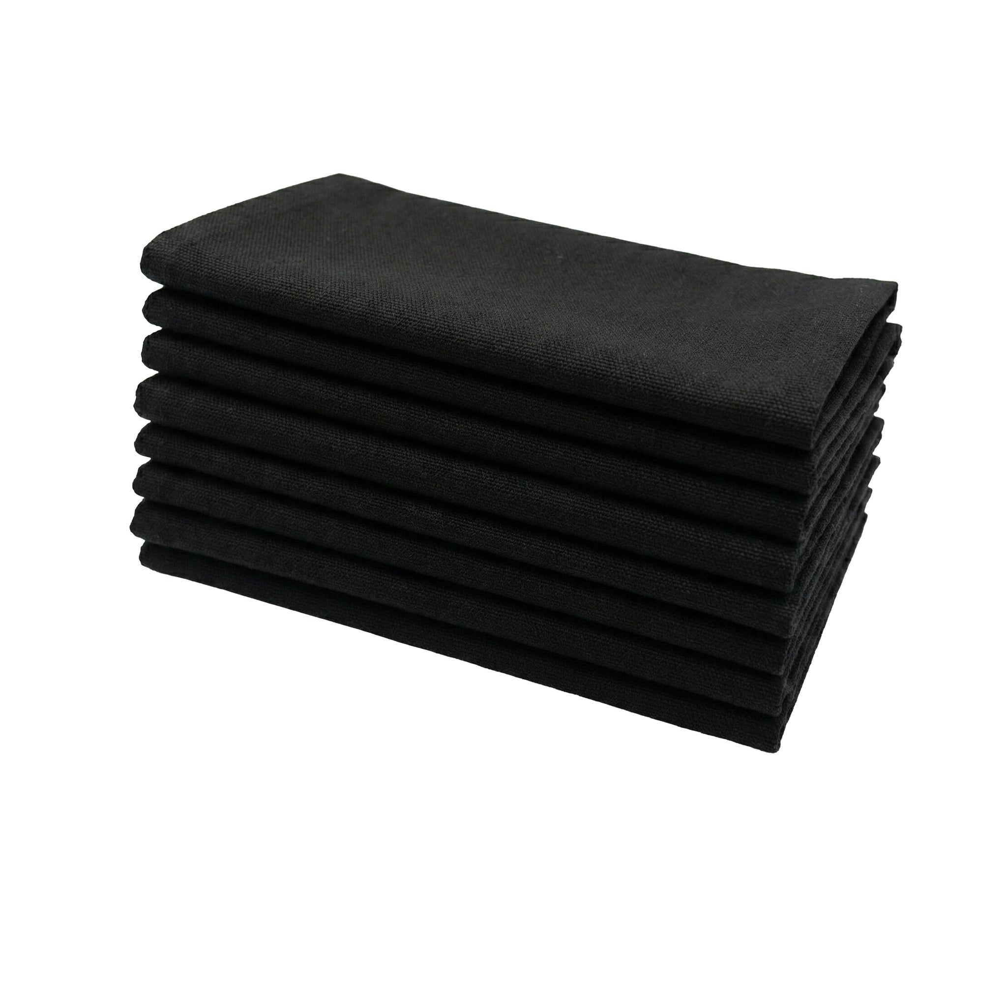 Cotton Duck Black Cloth Napkins Set of 4 or Set of 8