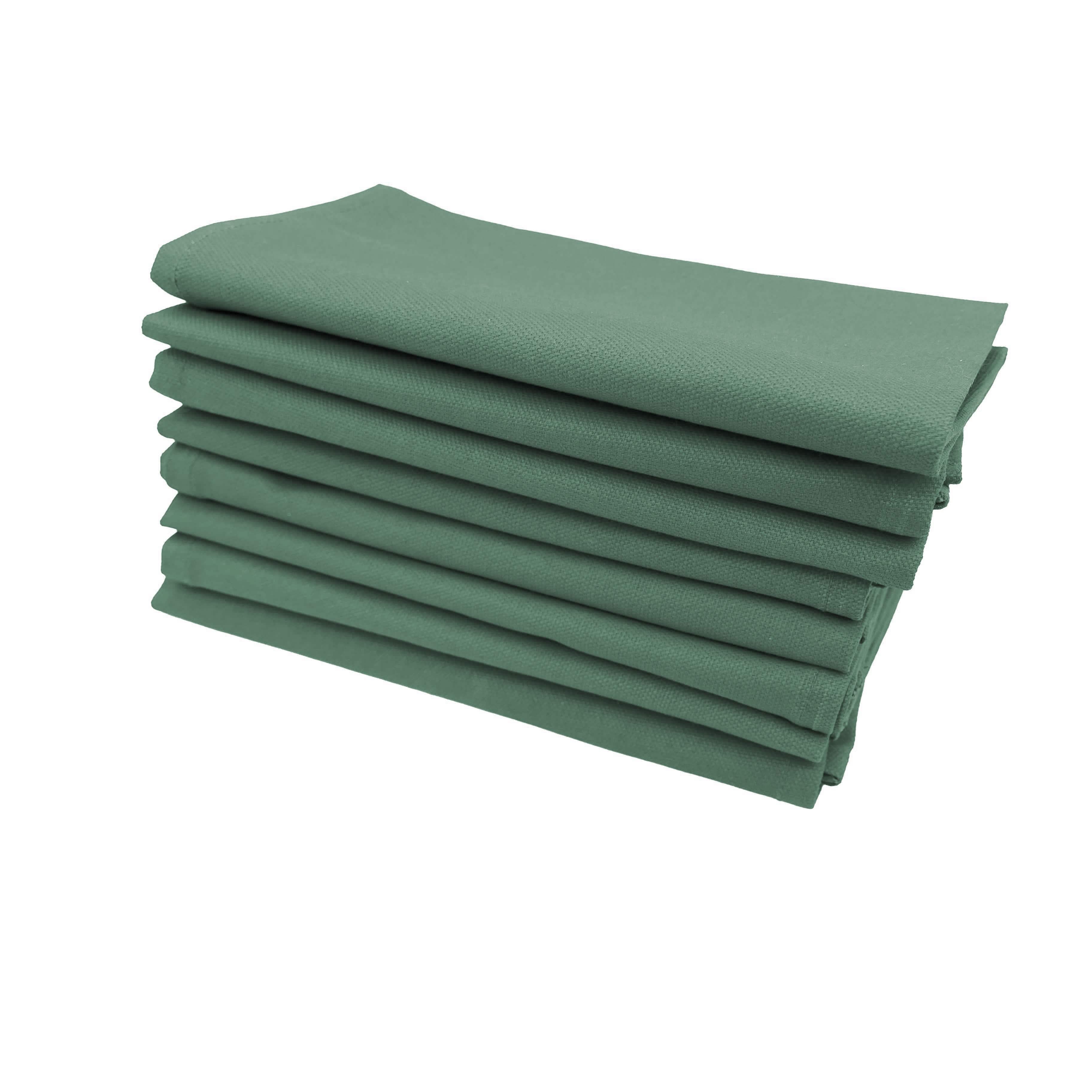 Cotton Duck Thyme Green Cloth Napkins - Set of 8