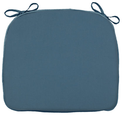 Cotton Duck Bluebell Flat Chair Pads  - Polyurethane Foam Fill - Solid Color
