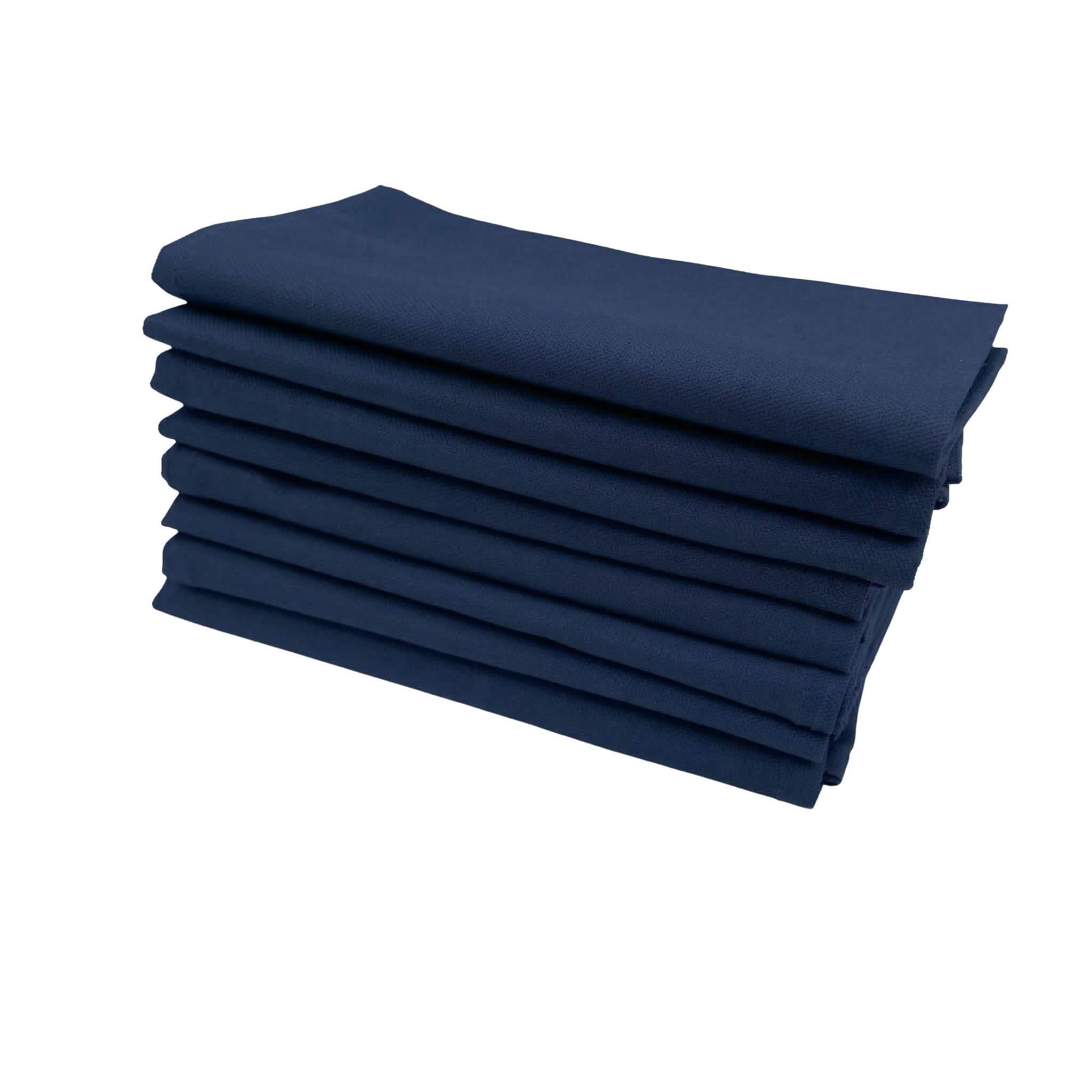 Cotton Duck Navy Blue Cloth Napkins Set of 8