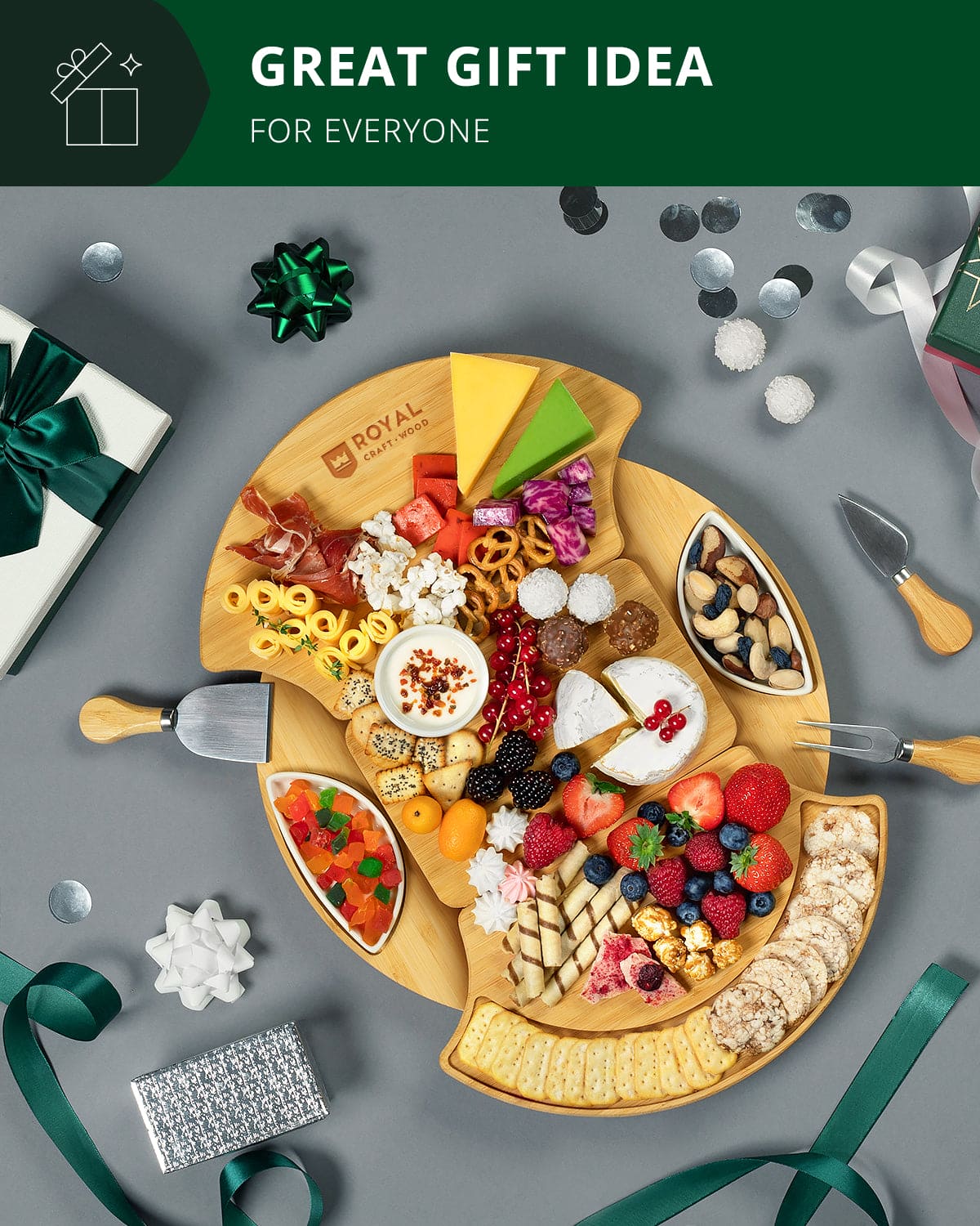 Cheese Board Set, Round - Includes Serving Tools