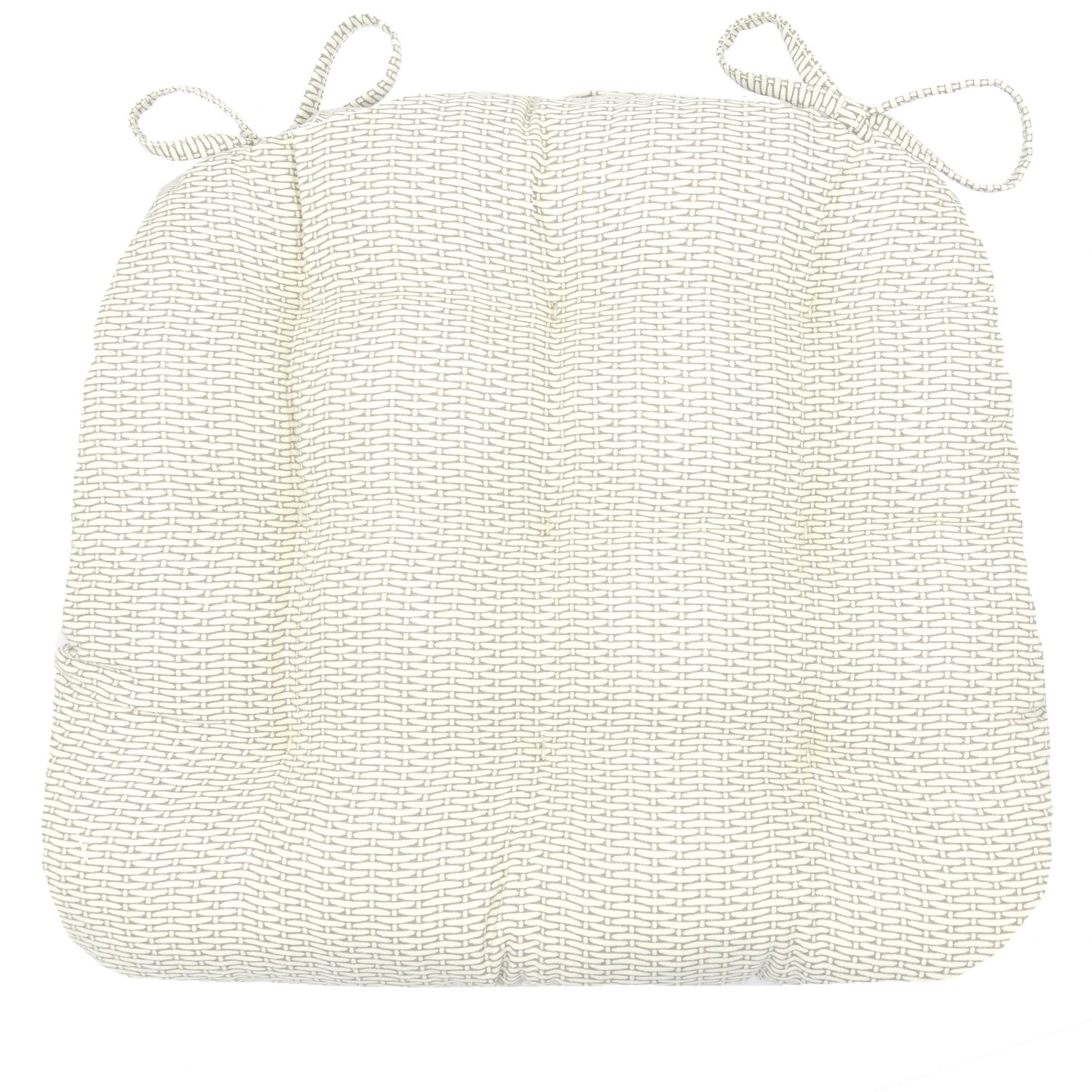 Basketweave Dove Dining Chair Pad - Reversible, Latex Foam Fill