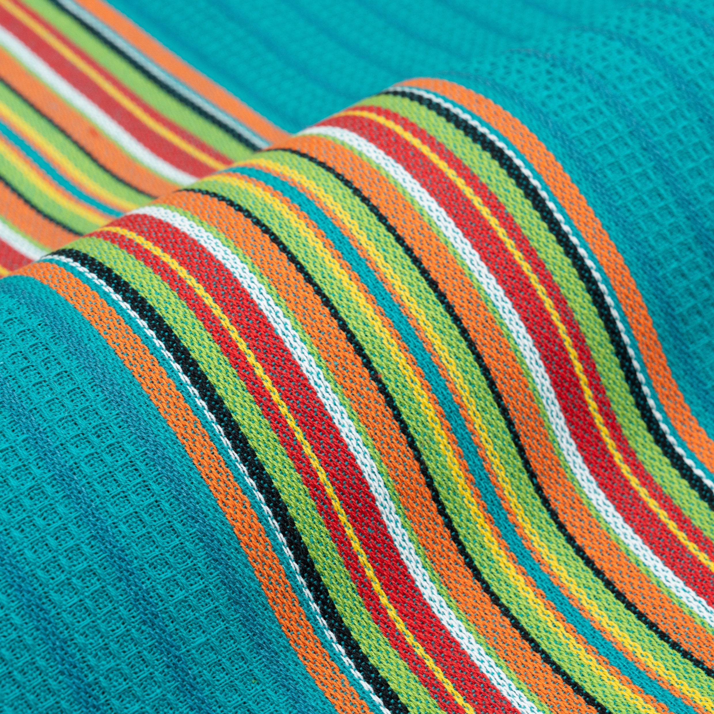 Salsa Stripe Kitchen Towels - 100% Cotton, Machine Washable, Waffle Weave