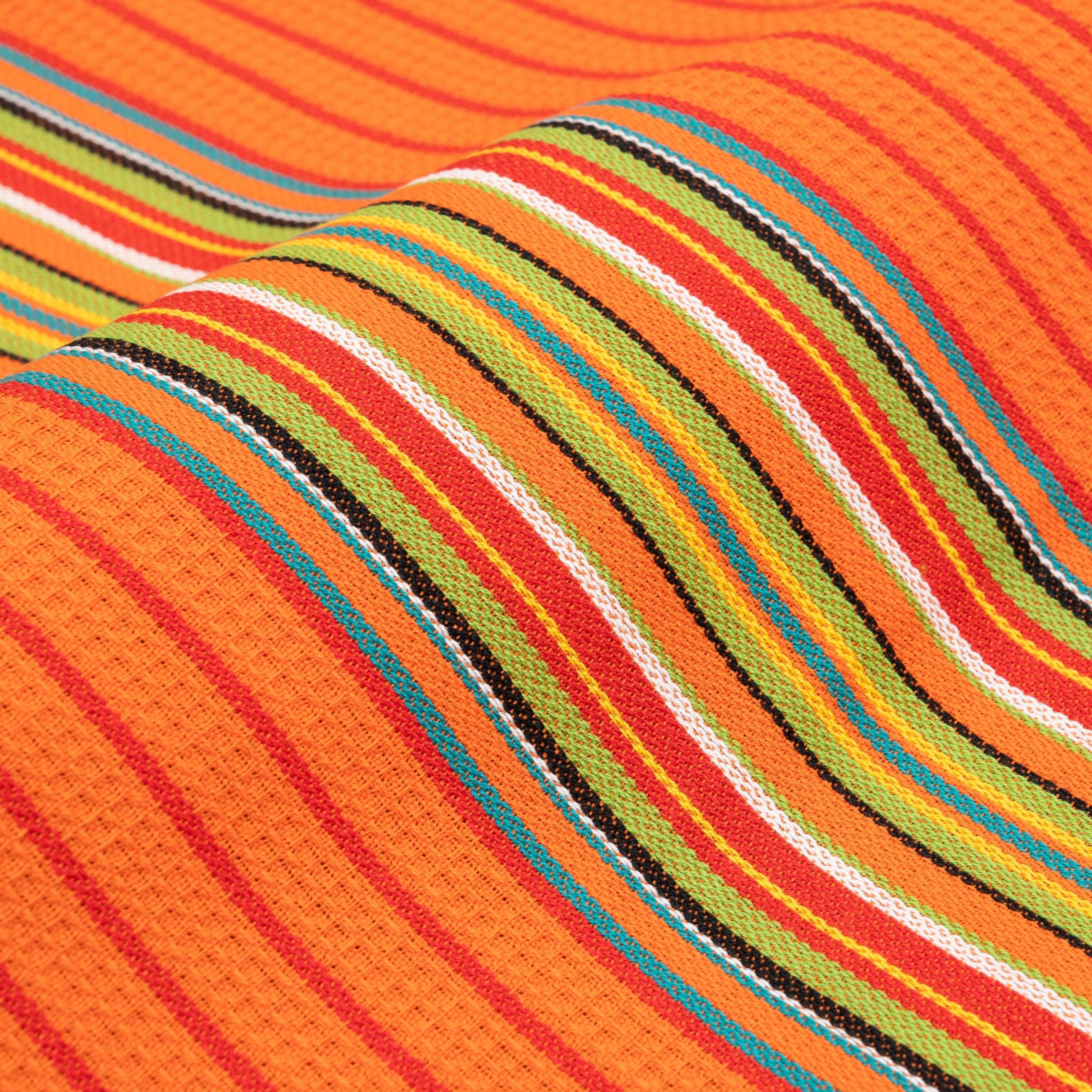 Salsa Stripe Kitchen Towels - 100% Cotton, Machine Washable, Waffle Weave
