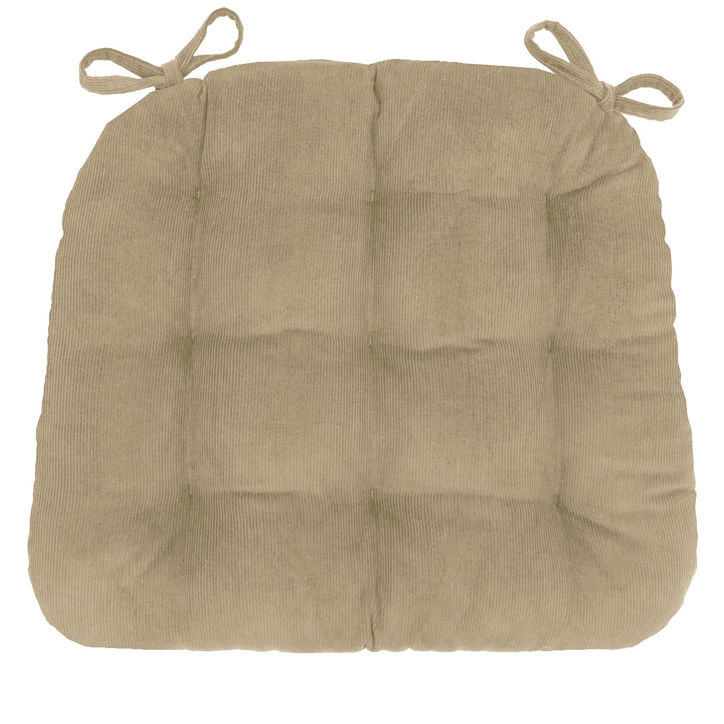 Corduroy Beige Dining Chair Pad- Never Flatten Chair Cushion Taupe