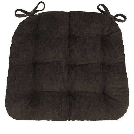 Corduroy Brown Dining Chair Pad - Never Flatten Chair Cushion