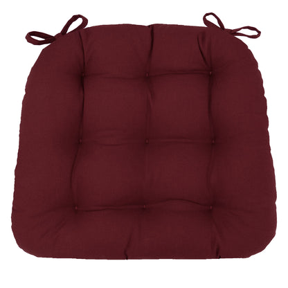 Cotton Duck Wine Red Dining Chair Pads  - Never Flatten Chair Cushion Cranberry