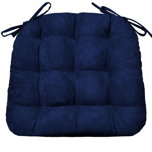 Micro Suede Royal Blue Dining Chair Cushions | Barnett Home Decor | Blue - Deep Blue