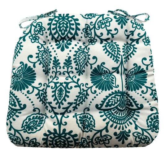 Sylvan Teal Blue Indoor / Outdoor Dining Chair Pads & Patio Cushions / Barnett Home Decor / Blue and White / Sea Green / Azure / Rustic / Pastoral / Farm