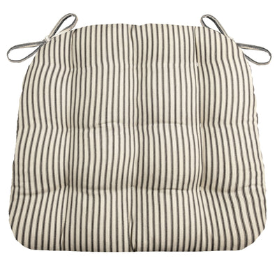 Black ticking stripe chair pads | Barnett Home Decor | Black & White
